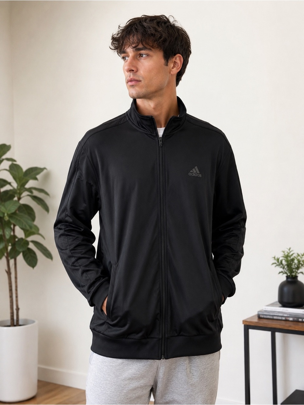 Adidas Black Full Zip Track Jacket Men’s XL Athletic Activewear